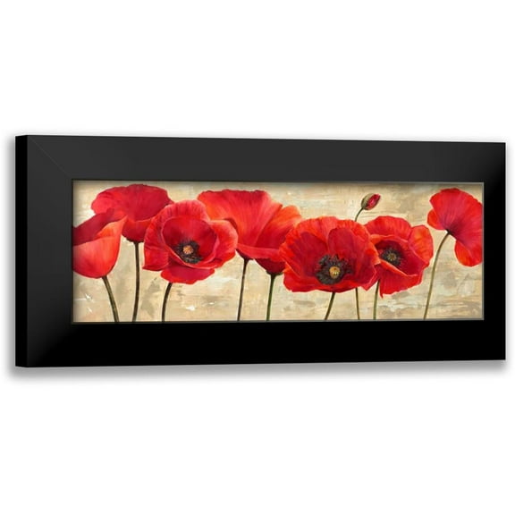 Ann, Cynthia 14x7 Black Modern Framed Museum Art Print Titled - Red Poppies