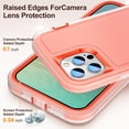 thumbnail image 5 of JTCASES Compatible with iPhone 15 Pro Max Case Heavy Duty Protective Rugged Phone Case, Full Body Anti-dust Shockproof Drop Proof Armor Durable Cover Case for iPhone 15 Pro Max 6.7 inch, Orange/Clear, 5 of 9