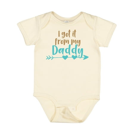 

Inktastic I Got It from My Daddy Dad Father Arrow Hearts Gift Baby Boy or Baby Girl Bodysuit