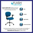 thumbnail image 4 of Flash Furniture Mid-Back Turquoise Mesh Padded Swivel Task Office Chair with Chrome Base and Arms, 4 of 7