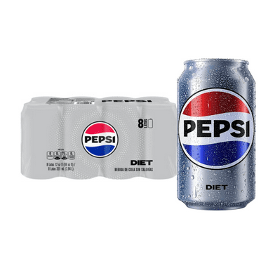 Diet Pepsi Soda Pop, 12 fl oz, 8 Pack Cans