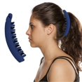 thumbnail image 1 of Grandes pinces banane en résine colorées, pinces à cheveux antidérapantes pour queue de cheval, pour cheveux épais et bouclés, pour femmes et filles, 1 of 4