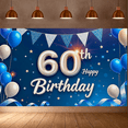 thumbnail image 6 of Sparkling Blue Silver 60th Birthday Banner Backdrop Background Party Supplies Photography Props Birthday Decoration Birthday Party Decorations, 6 of 7