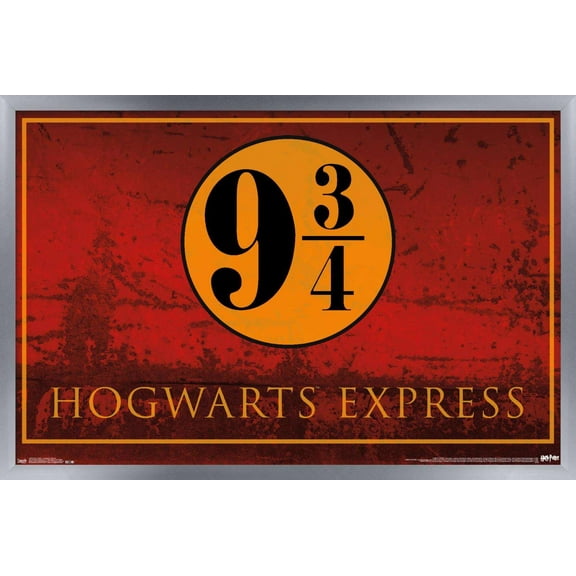 The Wizarding World: Harry Potter - Hogwarts Express 9 3/4 Wall Poster, 14.725" x 22.375", Framed