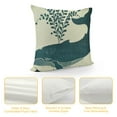 thumbnail image 4 of BCIIG Embroidered Whale Throw Pillow Cover,Square  Whale Decorative Canvas Pillow Cover for Nautical Style Deco by (Seagreen-Whale), 4 of 5