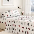 thumbnail image 6 of Great Bay Home Lodge Flannel Sheet Set - 100% Turkish Cotton - Double Brushed - King, Checkered Moose, 6 of 6