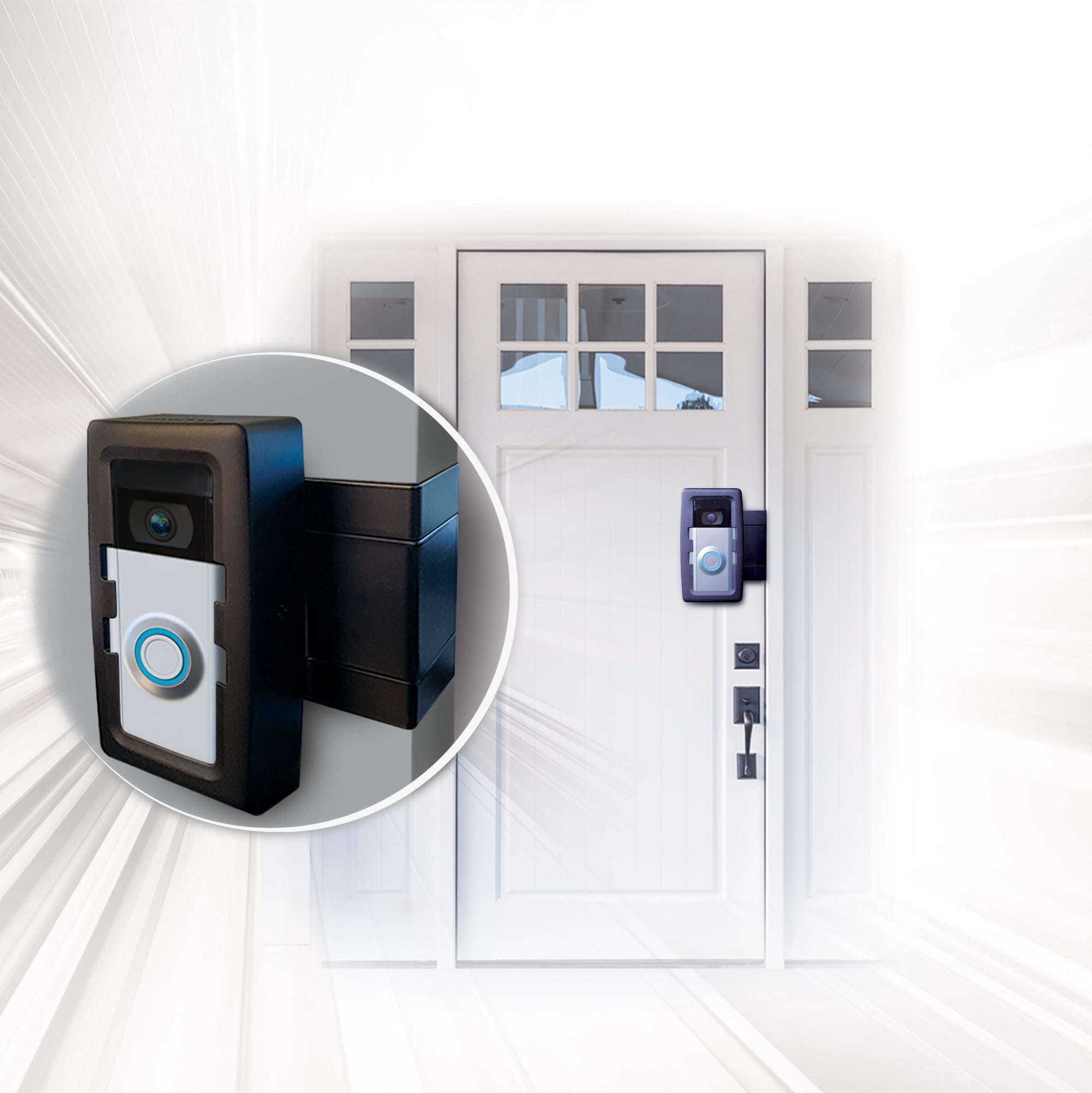 DoorbellBoa Anti-Theft Video Doorbell Door Mount, No Tools or Installation, Mounts Securely In Seconds, Black
