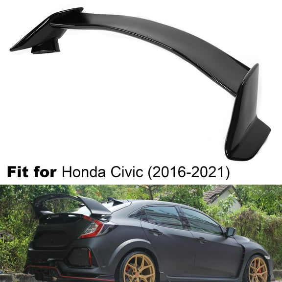 KOJEM Rear Trunk Spoiler for 2016-2021 Honda Civic Hatchback Type-R Wing Lip Splitter Air Deflector ABS Plastic (Glossy Black)