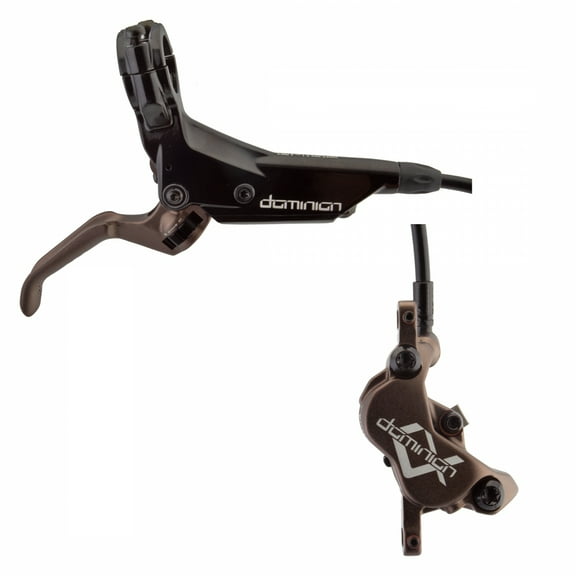 Hayes Dominion A4 Disc Brake and Lever - Front or Rear, Hydraulic, Post Mount, 1800mm Hose, Black/Bronze