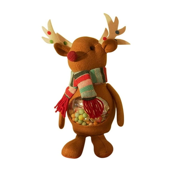 geerera Reindeer Christmas Candy Storage Jar, Snack Container, Holiday Cookies Display Box, for Party Treats, Desktop Decor, Food Storage