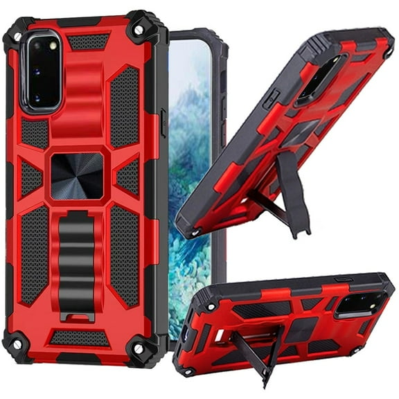 For Samsung Galaxy s20 s11e 6.2inch Machine Magnetic Kickstand Case Cover - Red