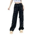 thumbnail image 3 of Aofany Womens Baggy Cargo Pants y2k Jeans Low Waist Parachute Pants Teen Girls Wide Leg Trousers Trendy Clothes Hiking Pants, 3 of 3