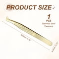 thumbnail image 2 of Uxcell High Precision Eyelash Tweezers Stainless Steel Anti-Static Curved Tip Lash Extensions Tweezers Casual Beauty Tools for Eyelash Extensions, Gold, 2 of 7