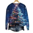 thumbnail image 2 of asdoklhq Christmas Womens Long Sleeve Tops Women's Christmas Round Neck Printed Loose Sweater Long-sleeved Top Multicolor 2X, 2 of 5