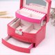thumbnail image 2 of Caja de Almacenamiento de Joyas Pendientes de Anillo de PU de 3 Caja de Almacenamiento de Joyas Caja de Joyería de Exhibición Caja de Regalo de Embalaje Rosa Roja, 2 of 8