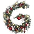 thumbnail image 6 of Fwttom Christmas Garland with Lights 6 ft - Greenery Norfolk Pine Garland with Ball Ornaments Faux Plants, Simulated Soft Touch Christmas Decorations Outdoor Indoor for Holiday Thanksgiving Xmas, 6 of 6