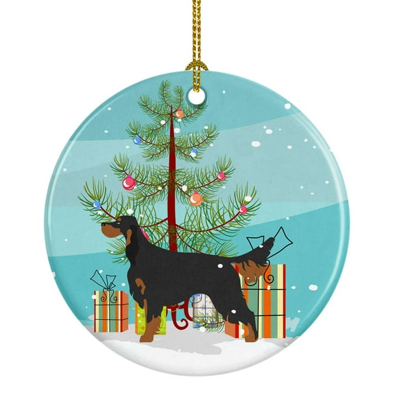 Gordon Setter Christmas Ceramic Ornament