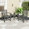 thumbnail image 2 of Costway Patio Dining Chairs Set of 4 with Wide Armrests Curved Seat Wood Grain for Backyard Gray, 2 of 6