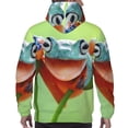 thumbnail image 7 of Pofeuu Flying Frog On Branch Print Mens Casual Hooded Collar Drawstring Hoodies Pullover Sweatshirts Casual Long Sleeve Shirts-X-Large, 7 of 7
