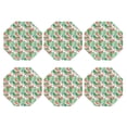 thumbnail image 2 of Pofeuu Flamingo And Monstera Print Leather Coasters Set of 6, Round Cups Mugs Mat Pad for Home Kitchen Heat Resistant Drink Coasters,Octagon, 2 of 7