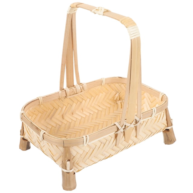 Cesta de almacenamiento tejida de bambú, frutero, panero, cesta de almacenamiento para el hogar
