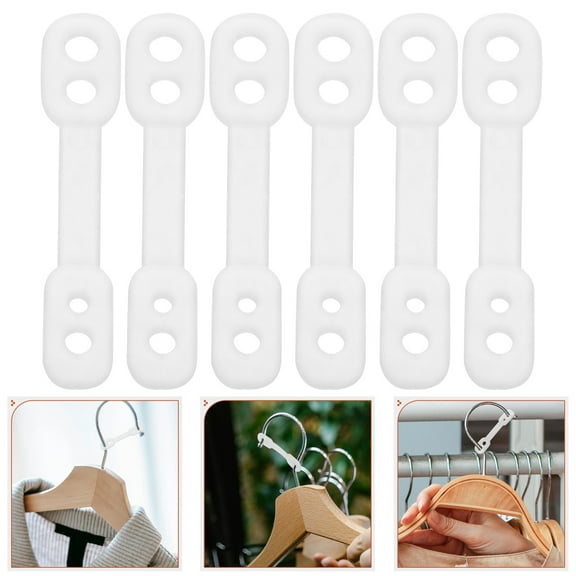 MERRYHAPY Silicone Non- Clothes Hanger Grips Windproof White 100 Pieces Closet Accessories