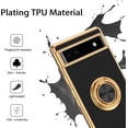 thumbnail image 2 of for Google Pixel 6A Case with Ring Holder Kickstand 360 Degree Rotation  Car Finger Soft TPU Slim Cover Shockproof Full Body Protective Phone Case for Google Pixel 6a, Black, 2 of 16