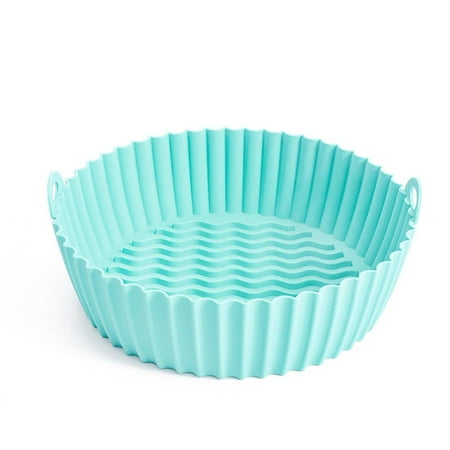 

Silicone Pot Reusable Air Fryer Pot Accessories Baking Basket Vegetable Basket Replacement Frying Liner Grill Pan for Airfryer GREEN