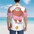 thumbnail image 6 of Xecao Sloth with Donuts1 print Hawaiian shirt - a stylish short-sleeve button-down for men, perfect for casual beach and tropical outings., 6 of 9