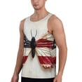 thumbnail image 2 of Logiee American Flag Butterfly Wall Print Men's Workout Tank Top,Quick Dry Workout Tank Top,Gym Muscle Tee,Fitness Bodybuilding Sleeveless T Shirt-, 2 of 7