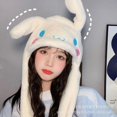 thumbnail image 3 of Sanrio-gorro de felpa de Hello Kitty para niño y niña, gorro de felpa Kawaii Cinnamoroll My Melody, mantiene el calor, gorro de conejito, juguete de felpa con orejas, 3 of 4