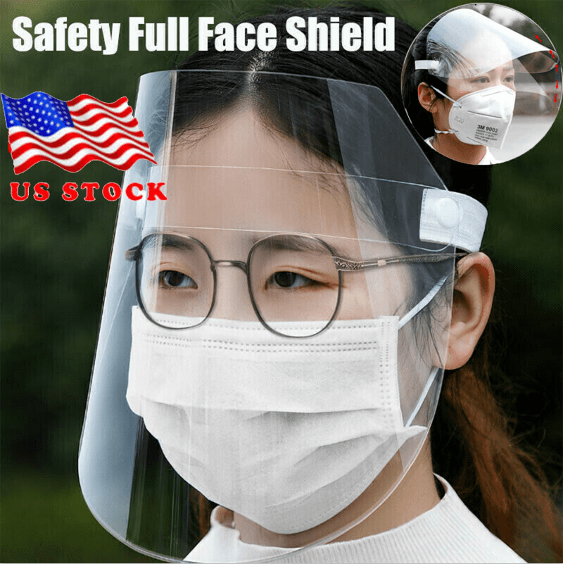 Safety Full Face Shield Clear Flip-up Visor Glasses Eye Protect Dustproof  USA 