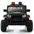 thumbnail image 2 of 12V Ride On Police Car for Girls & Boys, Battery Powered Police Jeep Cop Cars with 2.4G Remote Control,Music, Headlights, MP3 Player and Power Display,Black, 2 of 9