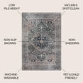 thumbnail image 3 of JONATHAN Y WASHABLE 4 x 6 Area Rug, Alacati Ogee Medallion - Dark Green/Dark Beige, WSH103B-4, 3 of 9