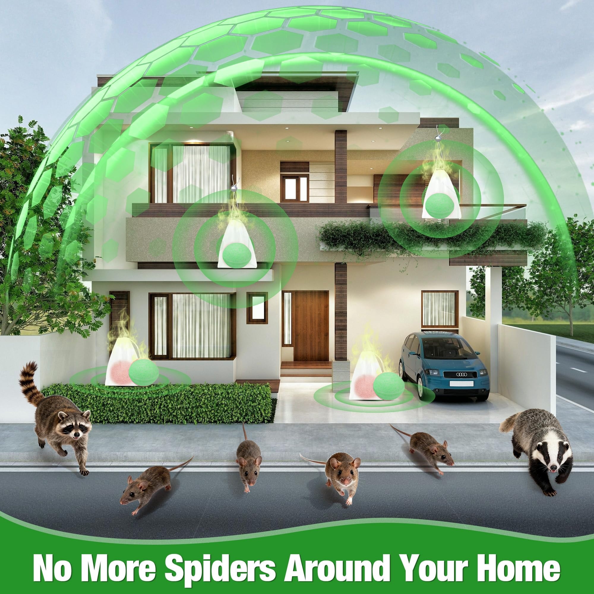 Mouse RodentRepellent & Pest Defense - Natural Peppermint Oil Rat & MiceRepellent, Natural Moth Balls for RodentRepellent Indoor/Outdoor Use - Safe for Kids & Pets