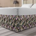 thumbnail image 1 of Safari Bed Skirt, Pattern of Exotic Flower Orchid and Baby Jaguars Rainforest Jungle Wildlife Theme, Elastic Bedskirt Dust Ruffle Wrap Around for Bedding Decor, 4 Sizes, Multicolor, by Ambesonne, 1 of 2
