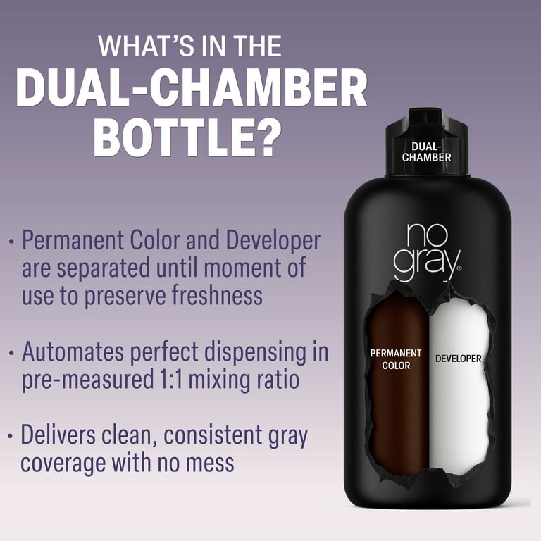 No Gray Quick Permanent Hair Color Shampoo, Dark Brown, 8.45 fl oz