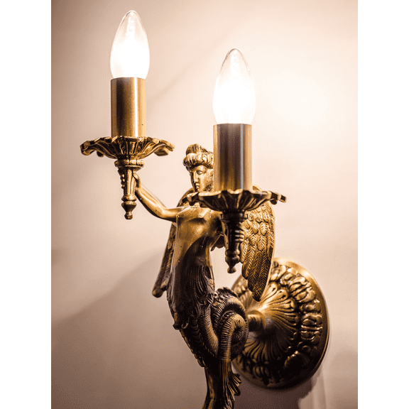 Mermaid Cast Brass Wall Sconce