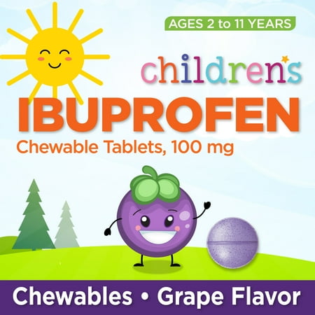 Equate Children's Ibuprofen Chewable Tablets, 100 mg, Grape Flavor, Ages 2 to 11 Years, 24 Count, Compare to Children's Motrin® Active Ingredient