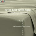 thumbnail image 4 of 24-INCH EXTRA DEEP POCKETS - 6 PC Twin Giza Sheet Set - (Extra Pillowcases, Fitted & Flat) 800-Thread-Count 100% Giza Cotton- 800TC Cotton- Sage, 4 of 7