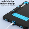 thumbnail image 5 of Fesign Case for Samsung Galaxy Tab S9 Plus 12.4 Inch 2023 / Galaxy Tab S9 FE Plus, Shockproof Protective Case for Samsung Tab S9 Plus with S Pen Holder & Kickstand, Black/Blue, 5 of 8