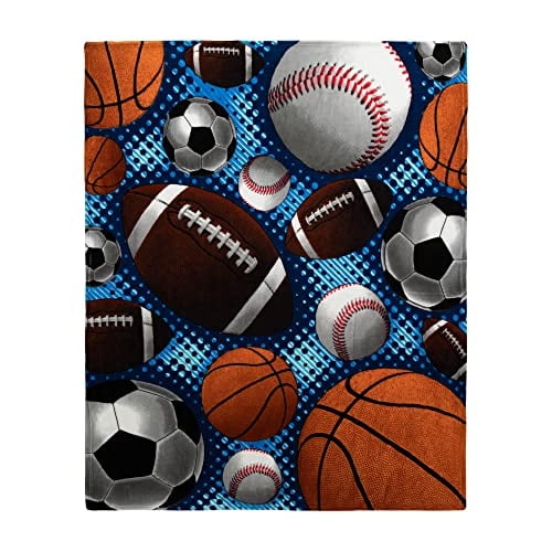 Dawhud Direct Super Fan Sports Fleece Maneta para la cama, Maneta de lanzamiento de lana de ventilador deportivo de 50 "x 60" para hombres, mujeres y niños - Super suave felpa manta deportiva Dawhud Direct Ver descripción
