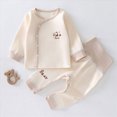 thumbnail image 2 of masbird Toddler Girls Boys Pajama Sets Long Sleeve Top with Pants Cotton Soft Sleepwear 2 Piece Pjs Set 6-12 Months 12-24 Months 2t 3t 4t 5t 6t 7t 8t 9t Children(Khaki,12-18 M), 2 of 8