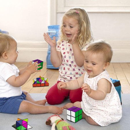 2 Pcs Annomor Magic Star Cube 2 in 1 Combo Infinity Cube Toy Transforming Geometric Puzzle 3D Assembly Fidget Stress Anxiety Relief Magic Puzzle Cubes for Kids and Adults
