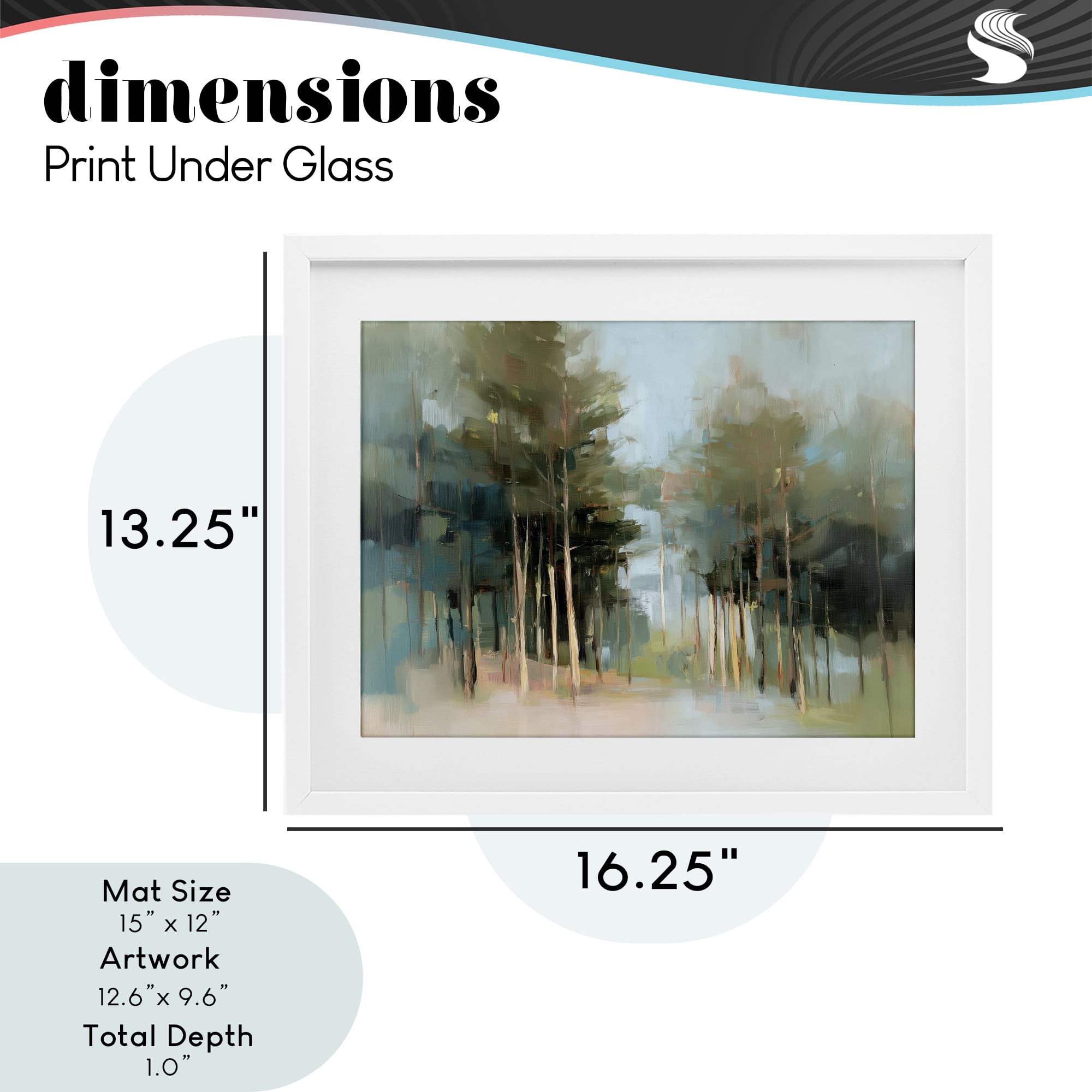 Stupell Industries The Grove Impressionist Forest White Framed Print Under Glass, design by Kim Curinga