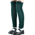 thumbnail image 3 of GZWYHT Crew Socks,Knee High Stockings Women Winter Warm Crochet Knitted Boot Cuff Socks Knee Length Leg Warmers Extra Long Thigh High Buttons Leg Warmers Pile Socks Dress Socks,Slouch Socks Green, 3 of 9