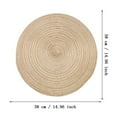 thumbnail image 2 of Oleegame 1PC Placemat Cold Round Rope Cotton Braided Placemats Braided Non Slip Placemats A Set Of 4 Kitchen Tables Can Be Washed 15 Inches Yellow, 2 of 6