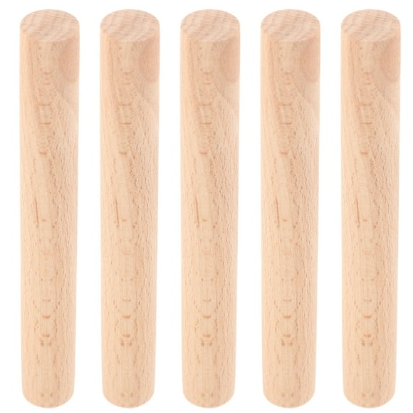 WEUVEB 5Pcs Chocolate Cylindrical Wood Sticks For Wood Pegboard Diy Projects Garage Storage