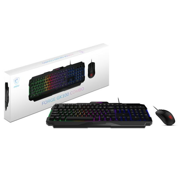 Set de teclado y ratón MSI Forge GK100 Combo Gaming RGB
