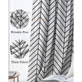 thumbnail image 6 of White Geometric Blackout Curtains 96 Inch Length 2 Panels Set, Modern Minimalism Black Striped Lines Full Shading Curtains for Windows, Blackout Curtains for Bedroom Living Room 52"x96", 6 of 8